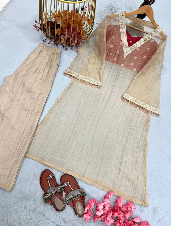 Brown_Tissue_Salsa_Embroidered_Kurta_Set_For_Women