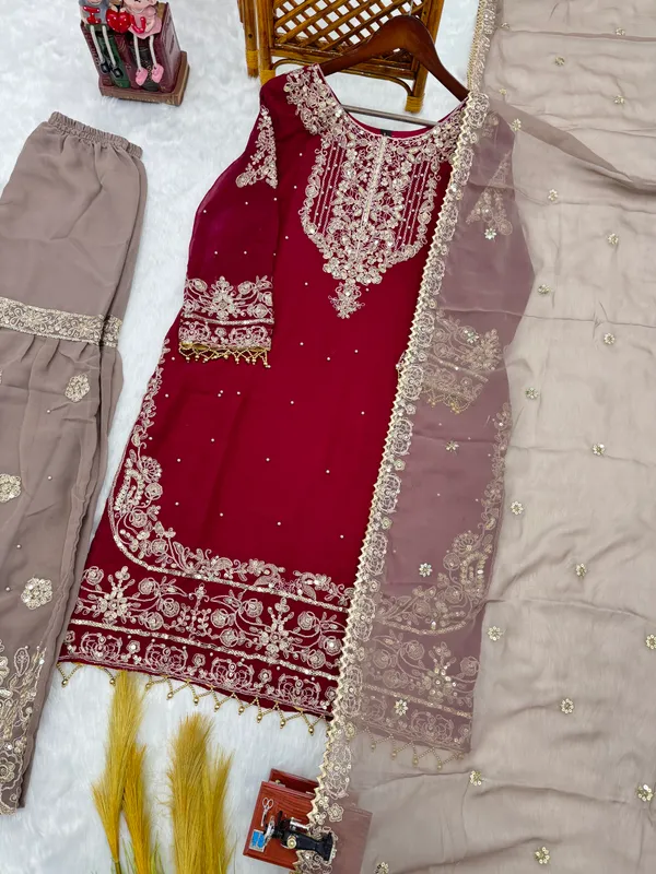 Maroon_Georgette_Embroidered_Sharara_Suit_For_Women