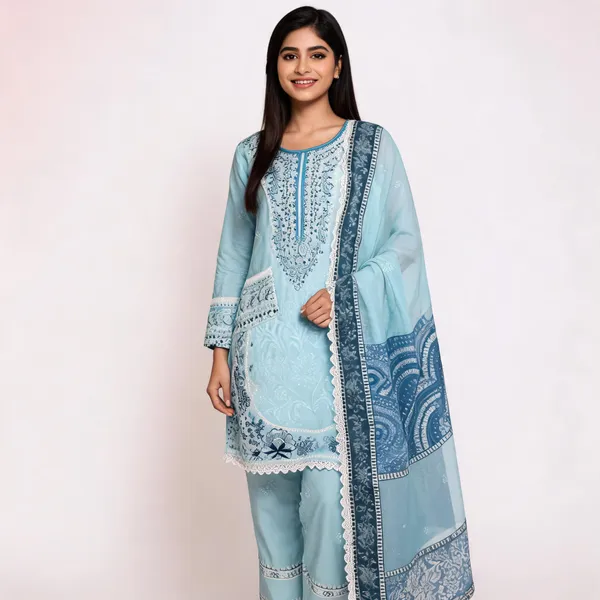 Powder_Blue_Rayon_Floral_Embroidered_Kurta_Set_For_Women