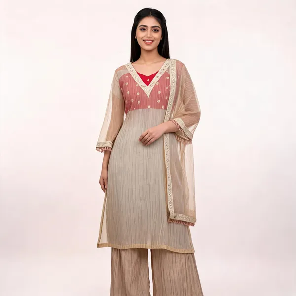 Brown_Tissue_Salsa_Embroidered_Kurta_Set_For_Women