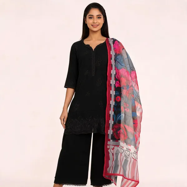 Black_Rayon_Straight_Embroidered_Kurta_Palazzo_Dupatta_Set_For_Women