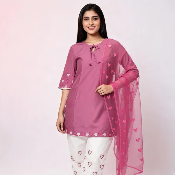 Pink_Silk_Straight_Heart_Motif_Kurta_Set_For_Women
