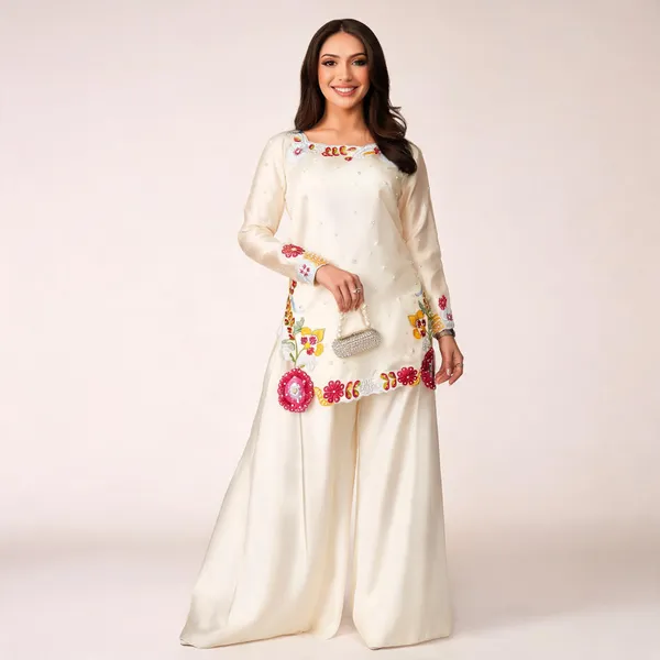 White_Silk_Straight_Embroidered_Kurta_Palazzo_Dupatta_Set_For_Women