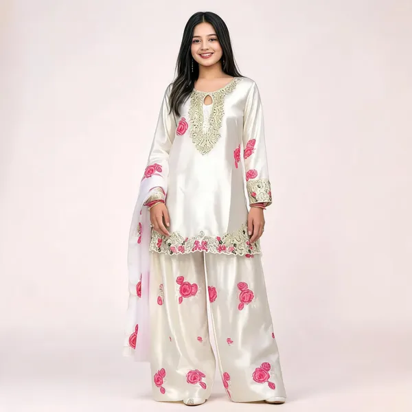 White_Silk_Straight_Floral_Embroidered_Kurta_Set_For_Women