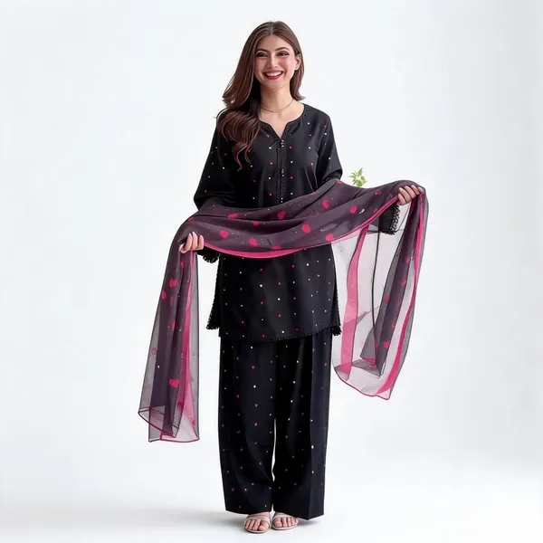 Black_Cotton_Silk_Straight_Heart_Motif_Kurta_Set_For_Women