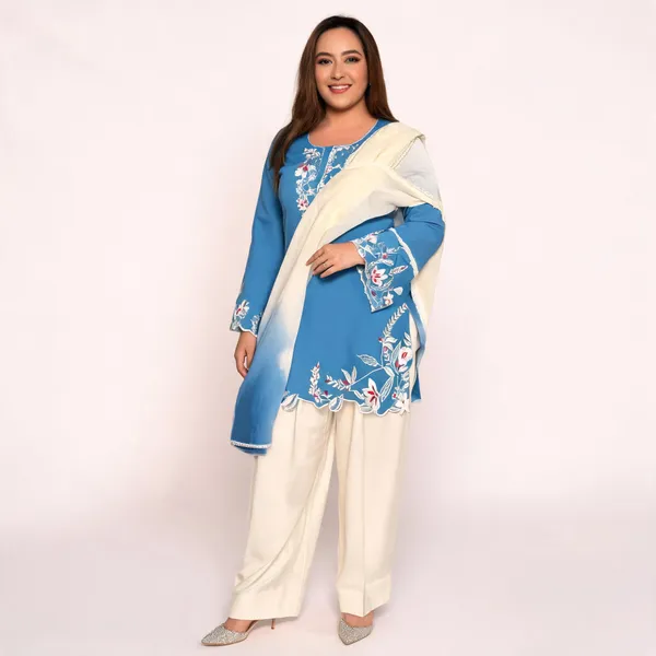 Sky_Blue_Crepe_Silk_Straight_Embroidered_Kurta_Set_For_Women