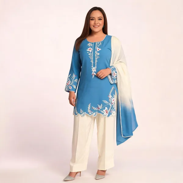 Sky_Blue_Crepe_Silk_Straight_Embroidered_Kurta_Set_For_Women