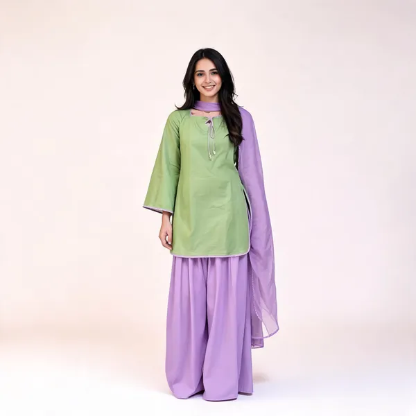 Green_Crepe_Silk_Flared_Sleeve_Kurta_Set_For_Women