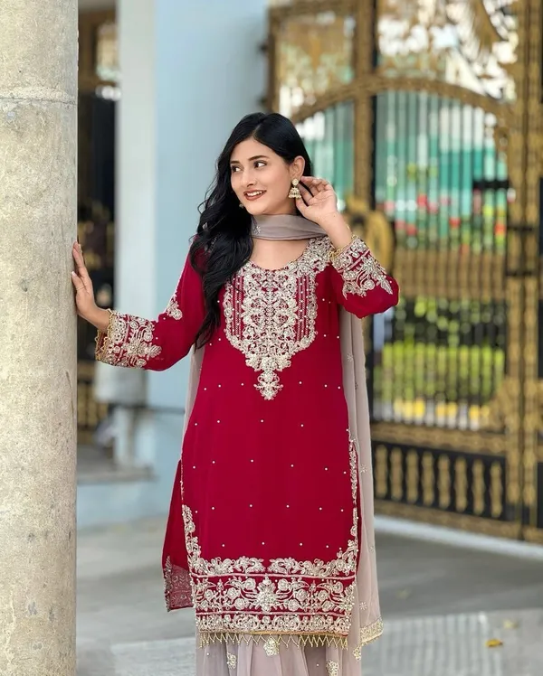 Maroon_Georgette_Embroidered_Sharara_Suit_For_Women
