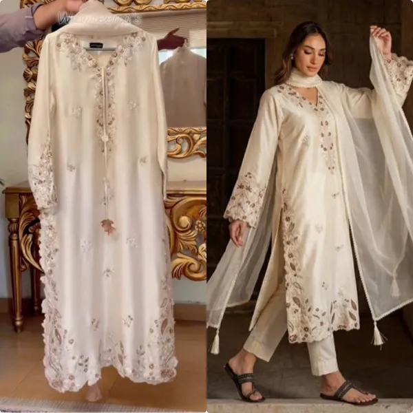 White_Cotton_Silk_Straight_Embroidered_Kurta_Pants_Dupatta_Set_For_Women