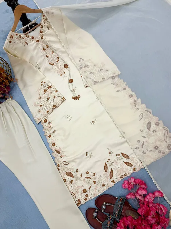 White_Cotton_Silk_Straight_Embroidered_Kurta_Pants_Dupatta_Set_For_Women