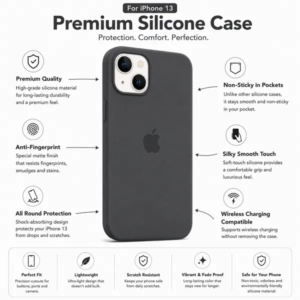 Grey_Silicone_Phone_Case_For_Iphone_13/14