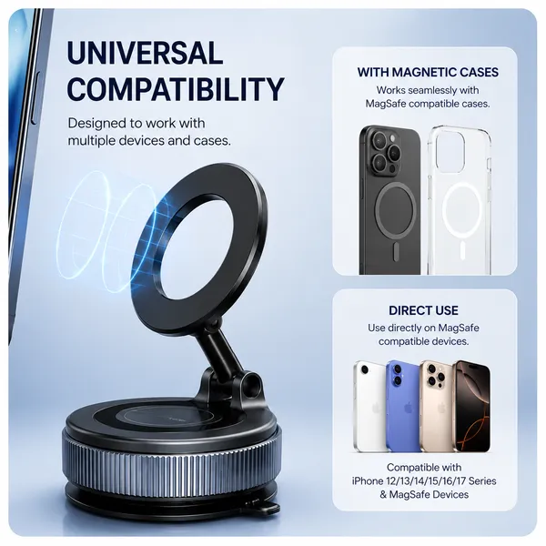 360_Degree_Magpro_N52_Magsafe_Mount_Black_|_Adjustable_Vacuum_Magnetic_Phone_Holder_Stand–Foldable_Suction_Cup_Phone_Mount_for_MagSafe,_Hands-Free_Magnetic_Car_Phone_Mount,_Cell_Phone_Holders_for_Your_Car/Gym/Mirror