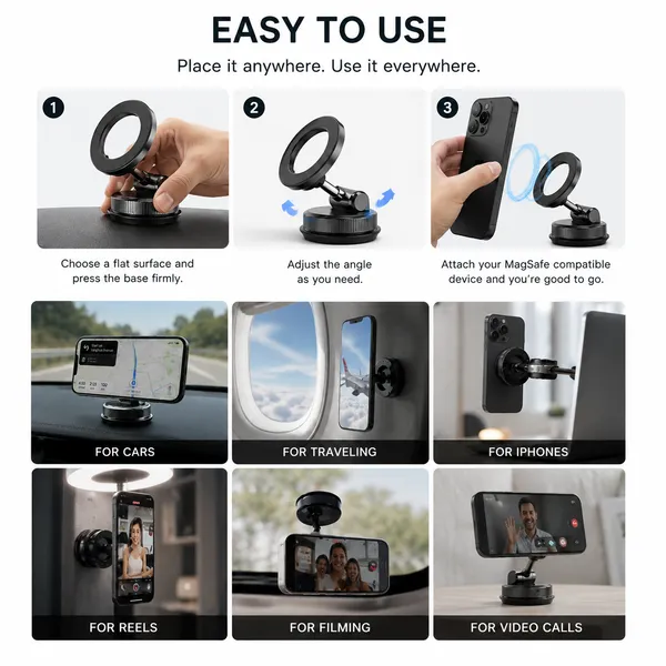 360_Degree_Magpro_N52_Magsafe_Mount_Black_|_Adjustable_Vacuum_Magnetic_Phone_Holder_Stand–Foldable_Suction_Cup_Phone_Mount_for_MagSafe,_Hands-Free_Magnetic_Car_Phone_Mount,_Cell_Phone_Holders_for_Your_Car/Gym/Mirror