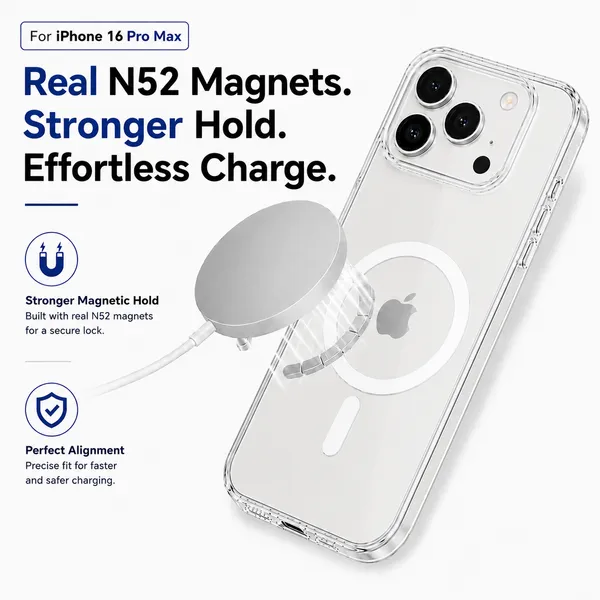 Anti_Yellow_with_N52_MagSafe_Clear_Phone_Case_For_Iphone_16_Pro_Max