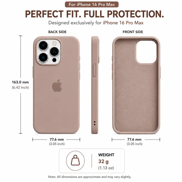 Peach_Silicone_Phone_Case_For_Iphone_16_Pro_Max