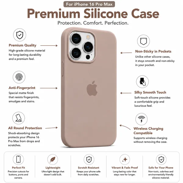 Peach_Silicone_Phone_Case_For_Iphone_16_Pro_Max