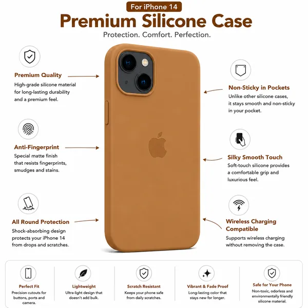 Brown_Silicone_Protective_Phone_Case_For_Iphone_14