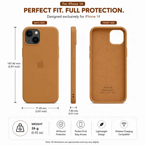 Brown_Silicone_Protective_Phone_Case_For_Iphone_14