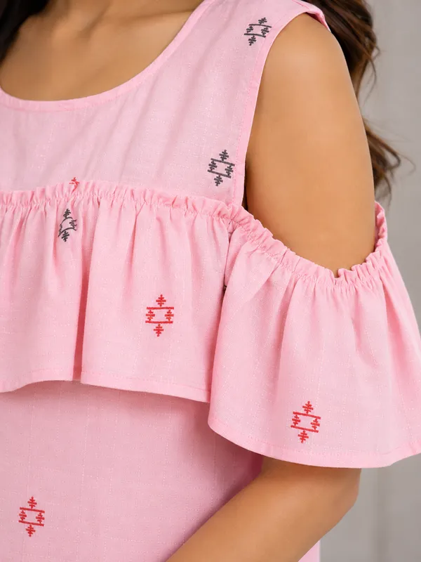 Pink_Printed_Cold_Shoulder_Top_for_Women