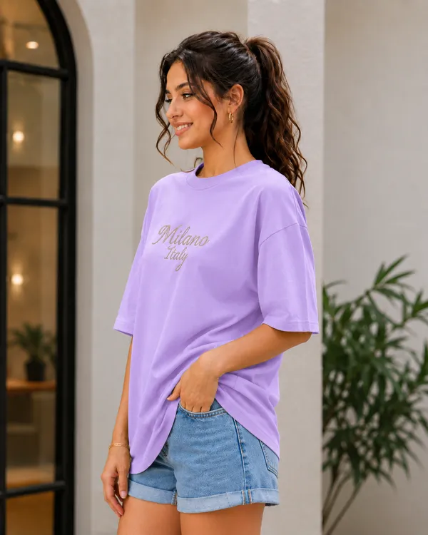 Lavender_Casual_Fit_T-Shirt_for_Women