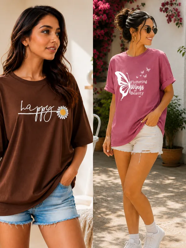 Brown_And_Pink_Oversized_Graphic_T-Shirts_for_Women