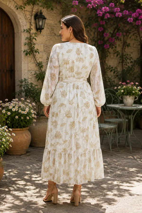 Off_White_Polyester_Long_Dress_For_Women