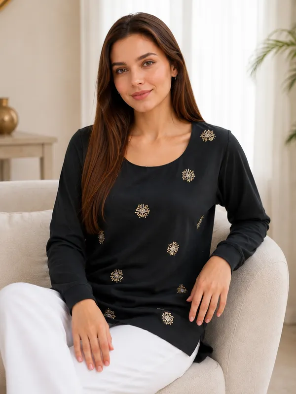 Black_Embellished_Long_Sleeve_Top_for_Women