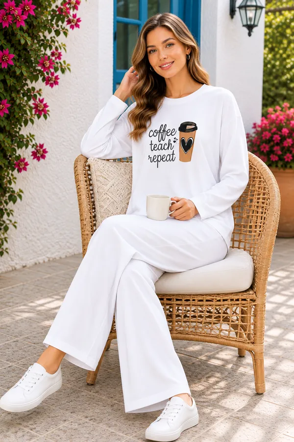 White_Long_Sleeve_Relaxed_Fit_Pajama_Set_for_Women