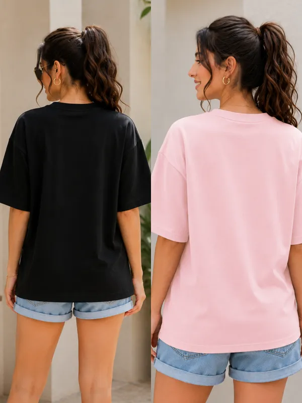 Black_And_Pink_Oversized_T-Shirt_for_Women