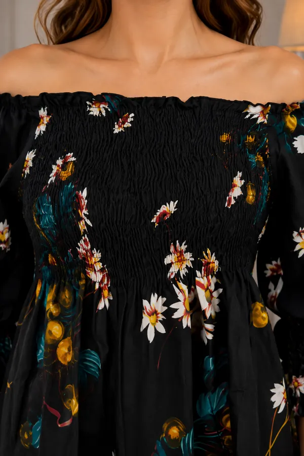 Black_Floral_Off_Shoulder_Top_for_Women