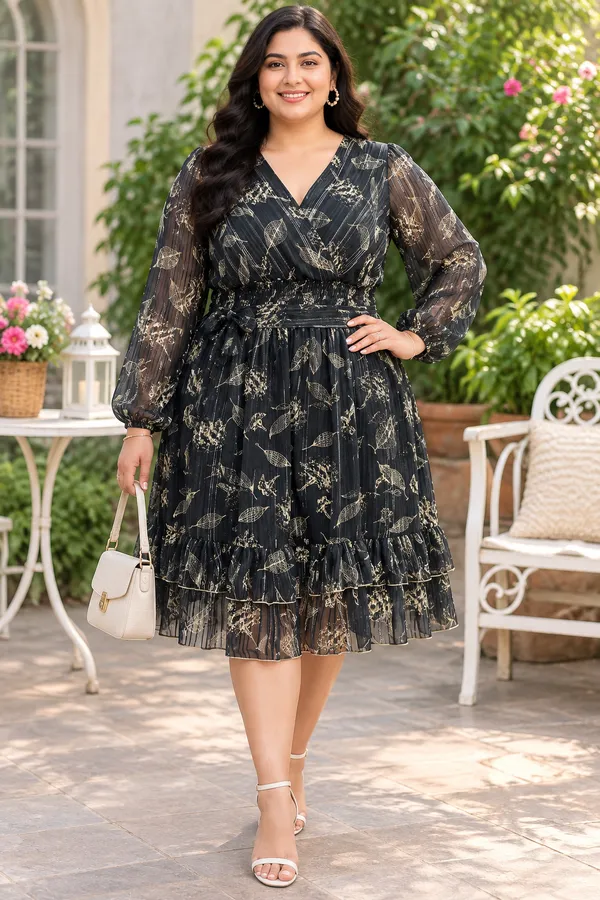 Black_Polyester_Short_Dress_For_Women
