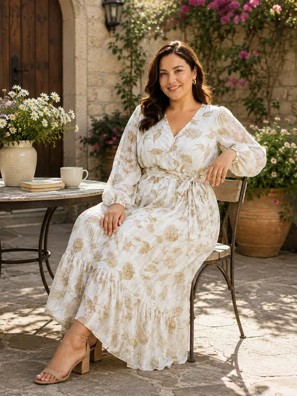 Off_White_Polyester_Long_Dress_For_Women