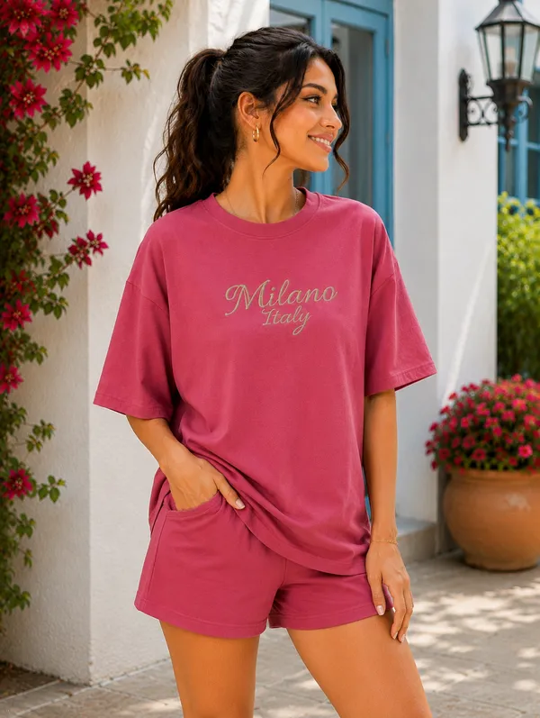 Pink_Oversized_T-Shirt_And_Shorts_Lounge_Set_For_Women