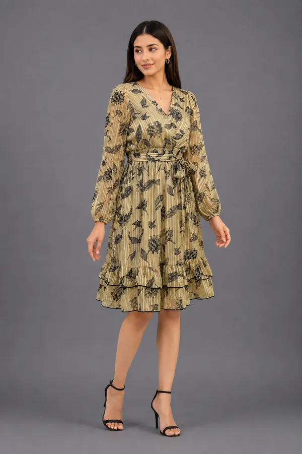 Green_Polyester_Short_Dress_For_Women