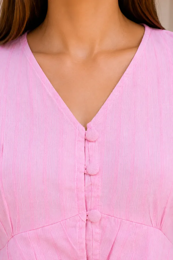 Pink_Textured_Short_Sleeve_Peplum_Top_for_Women
