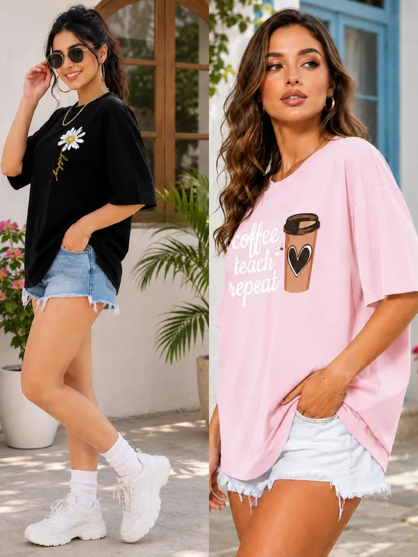 Black_And_Pink_Oversized_Graphic_T-Shirts_for_Women