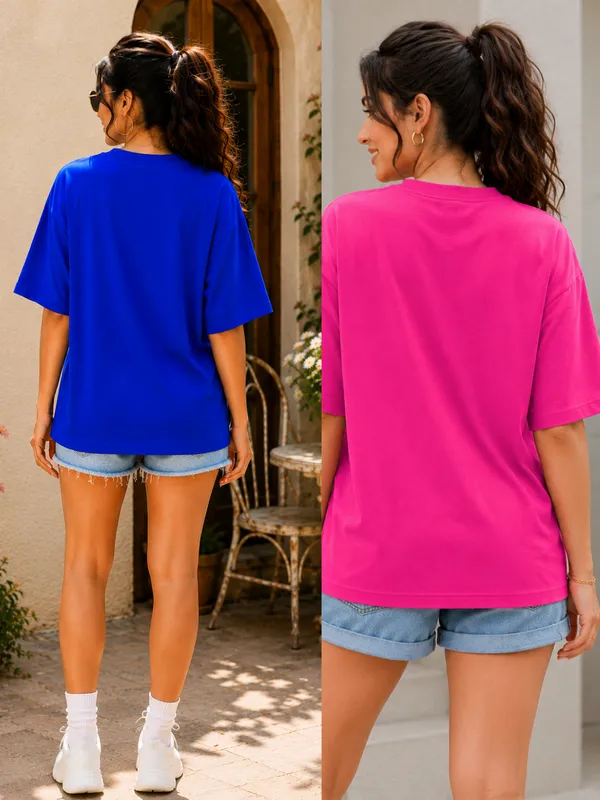 Blue_And_Pink_Relaxed_Fit_Graphic_T-Shirts_For_Women