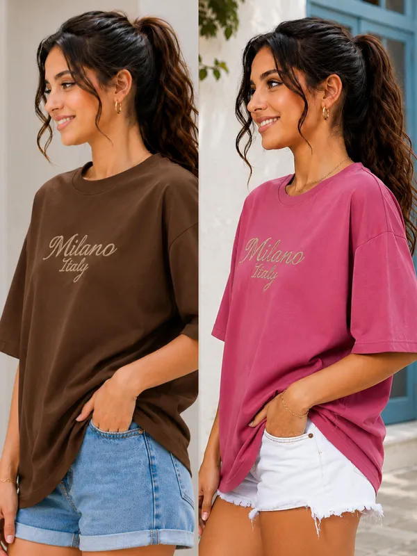Brown_And_Pink_Oversized_Printed_T-Shirt_For_Women