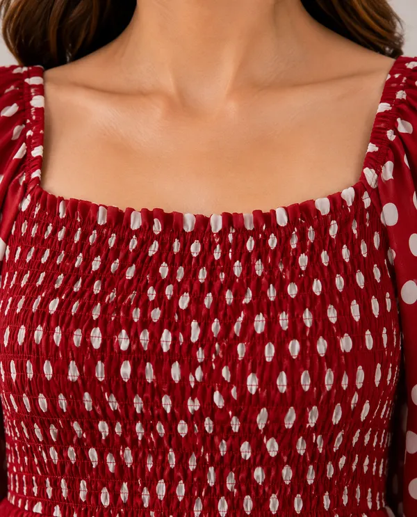 Red_Polka_Dot_Smocked_Blouse_for_Women