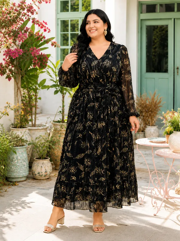 Black_Polyester_Long_Dress_For_Women