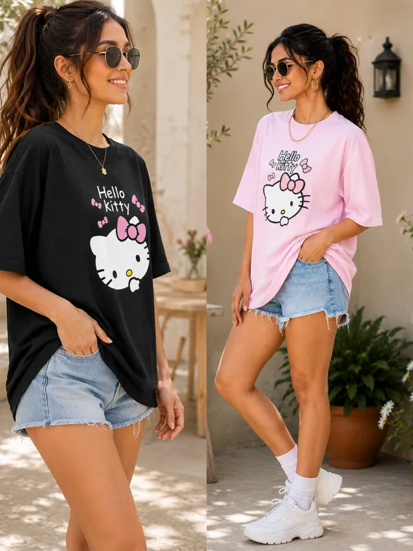 Black_And_Pink_Oversized_Graphic_T-Shirt_For_Women