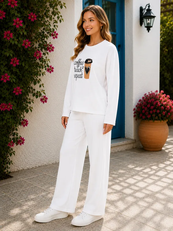 White_Long_Sleeve_Relaxed_Fit_Pajama_Set_for_Women