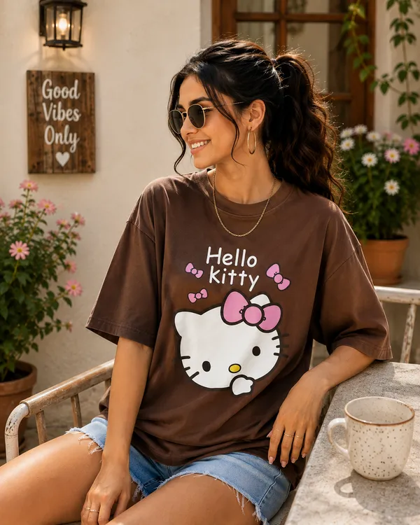 Brown_Oversized_Hello_Kitty_T-Shirt_for_Women