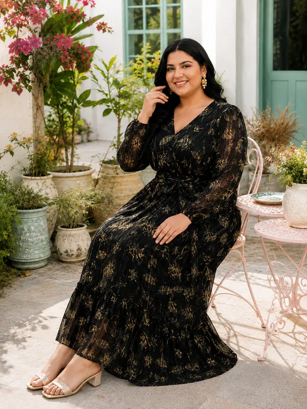 Black_Polyester_Long_Dress_For_Women