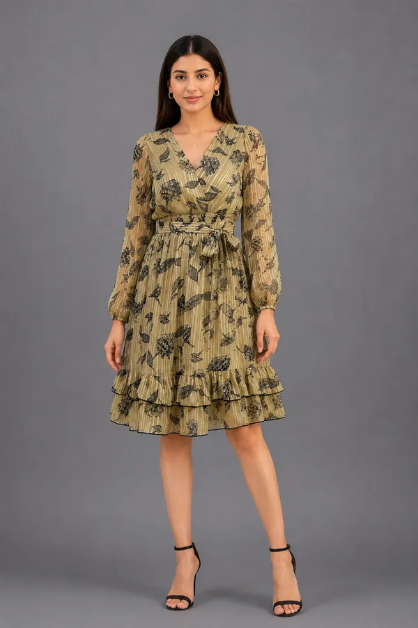 Green_Polyester_Short_Dress_For_Women