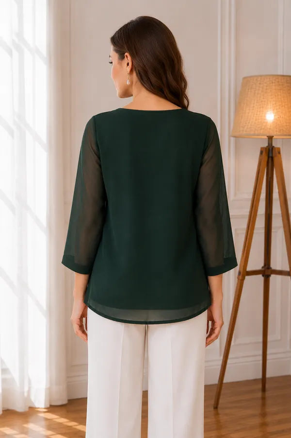Green_Sheer_Sleeve_Embellished_Top_for_Women