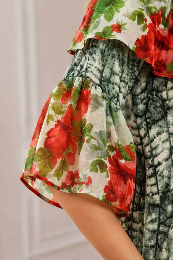 Green_Printed_Off_Shoulder_Top_for_Women