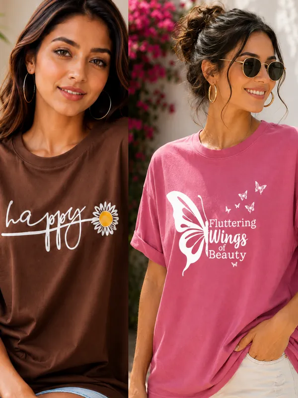 Brown_And_Pink_Oversized_Graphic_T-Shirts_for_Women