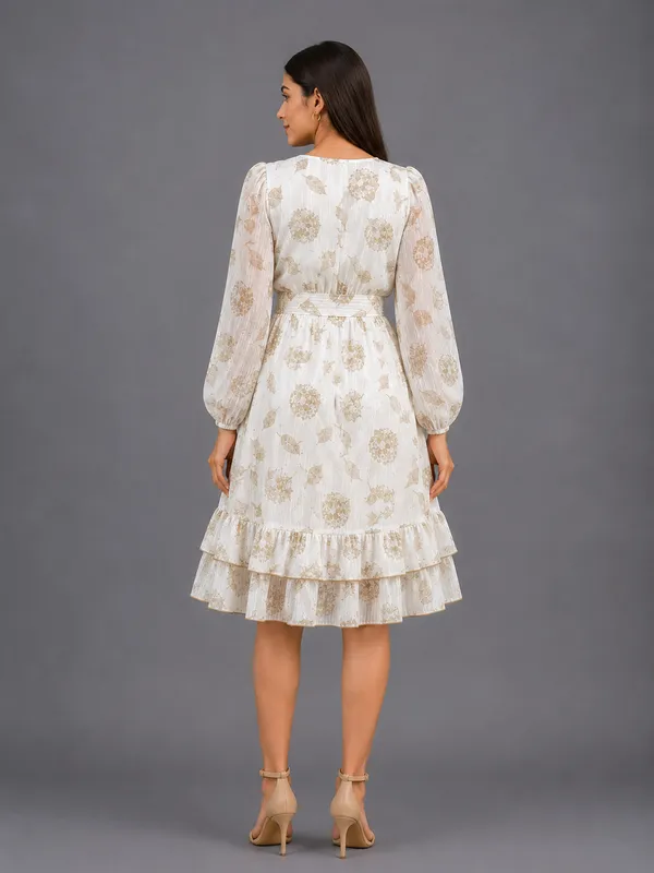 White_Polyester_Short_Dress_For_Women